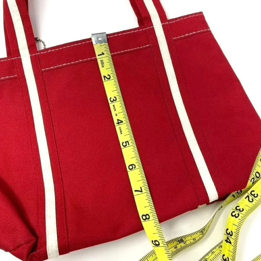 Gemline Mini Canvas Tote Red White Bag Purse